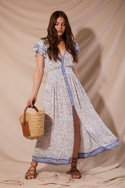 Poupette St Barth Midi Dress Della In Neutral