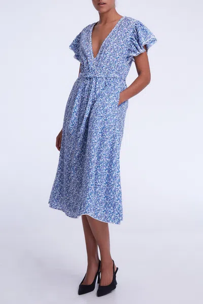 Poupette St Barth Midi Dress Kimi In Blue