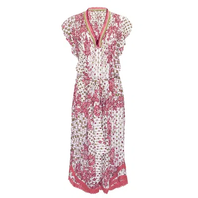 Poupette St Barth Midi Dress Sasha Pink Edelweiss