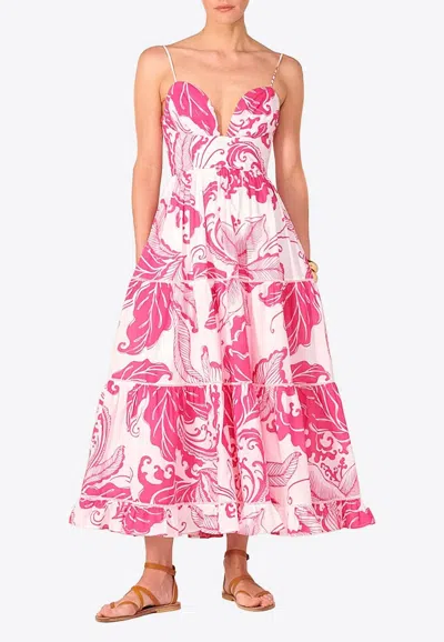 Poupette St Barth Milena Printed Midi Dress In Multi