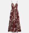 Poupette St Barth Milena Printed Tiered Maxi Dress In Brown