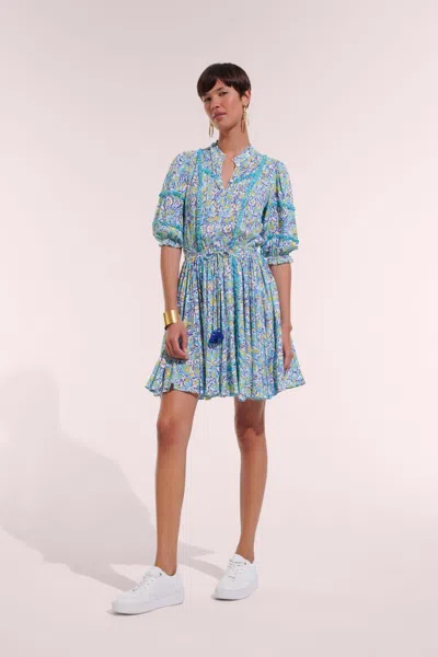 Poupette St Barth Mini Dress Amanda In Blue