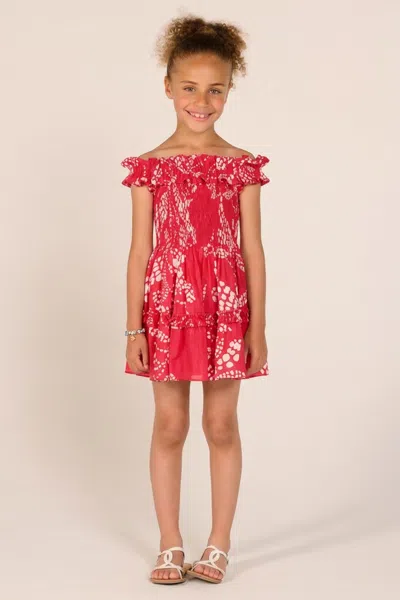 Poupette St Barth Kids' Mini Dress Amber For Girls In Red