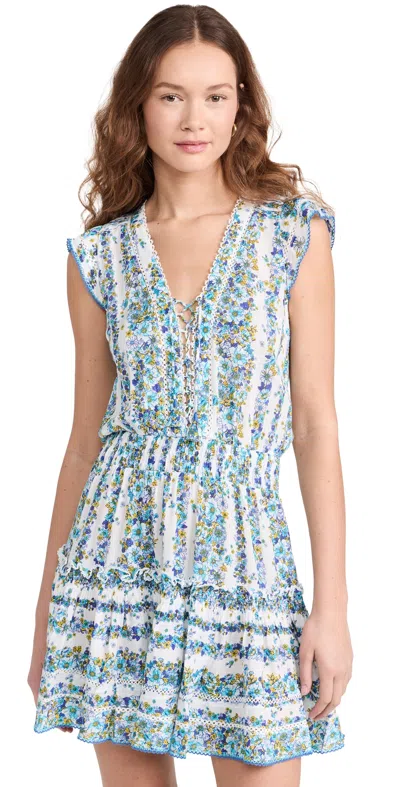 Poupette St Barth Mini Dress Anais Blue Waves Flowers