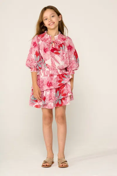 Poupette St Barth Mini Dress Anna For Girls In Pink