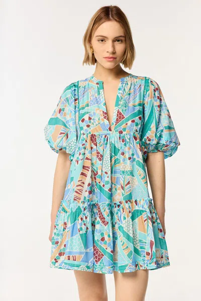 Poupette St Barth Mini Dress Aria In Blue