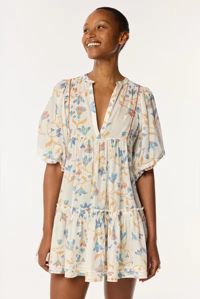 Poupette St Barth Mini Dress Aria In Blue Ylang Ylang