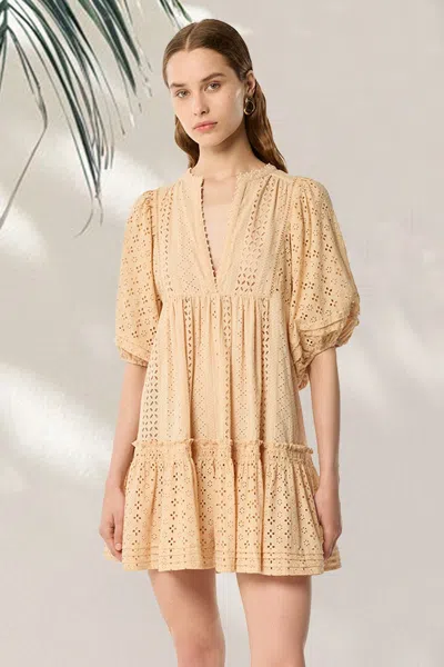 Poupette St Barth Mini Dress Aria In Cream