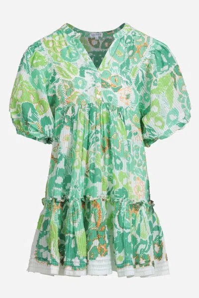 Poupette St Barth Mini Dress Aria For Girls In Green Pencilleo