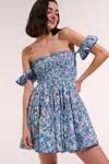 Poupette St Barth Mini Dress Aurora In Blue