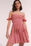 Poupette St Barth Mini Dress Aurora In Pink
