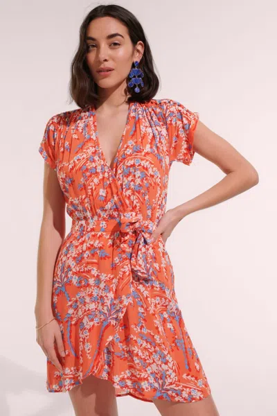 Poupette St Barth Mini Dress Becky In Orange