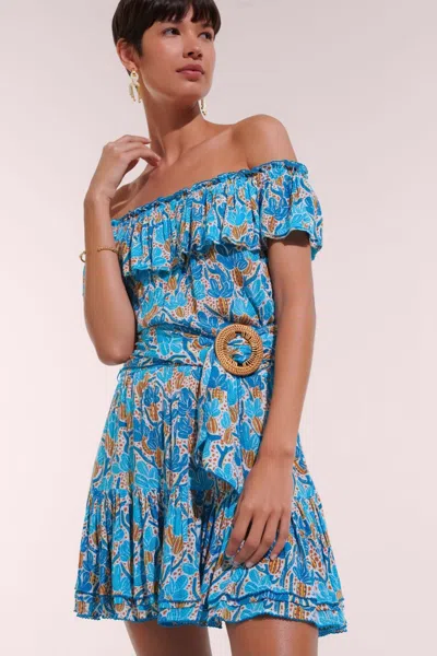 Poupette St Barth Mini Dress Bella In Blue