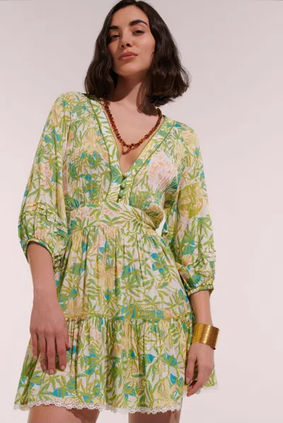 Poupette St Barth Mini Dress Bera In Green