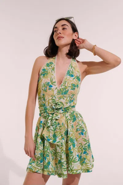 Poupette St Barth Mini Dress Beth In Green