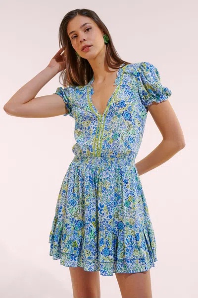 Poupette St Barth Mini Dress Bibi In Blue