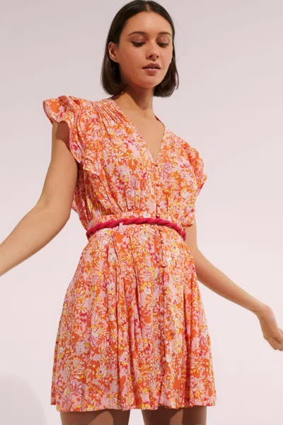 Poupette St Barth Mini Dress Bice In Orange
