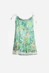 Poupette St Barth Mini Dress Billie For Girls In Green Pencilleo