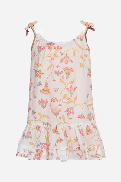 Poupette St Barth Mini Dress Billie For Girls In Pink Ylang Ylang