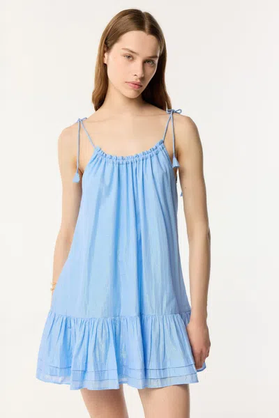 Poupette St Barth Mini Dress Billie In Light Blue