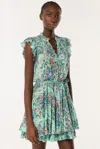 Poupette St Barth Mini Dress Callie In Mint Exotic Forest