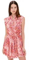 Poupette St Barth Callie Mini Dress In Pink Exotic Forest