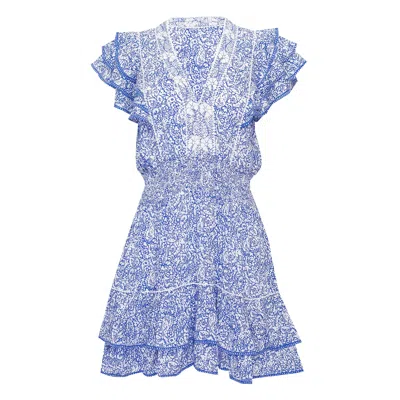Poupette St Barth Mini Dress Camila Blue Canary