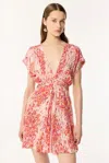 Poupette St Barth Mini Dress Cecile In Pink Exotic Forest
