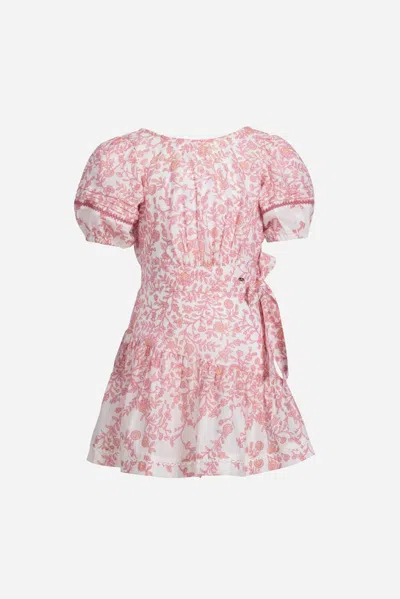 Poupette St Barth Mini Dress Chantal For Girls In Pink Lazuli