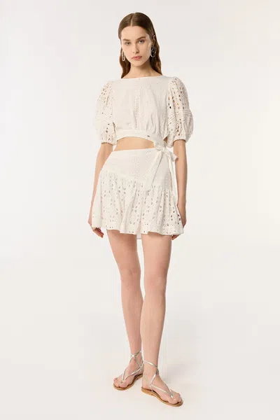 Poupette St Barth Mini Dress Chantal In Natural White
