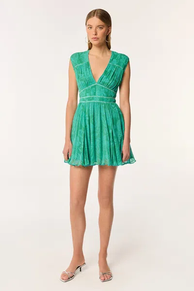 Poupette St Barth Mini Dress Ciao In Mint Macro Stelis