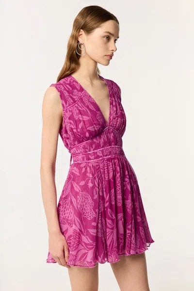 Poupette St Barth Mini Dress Ciao In Purple Macro Stelis