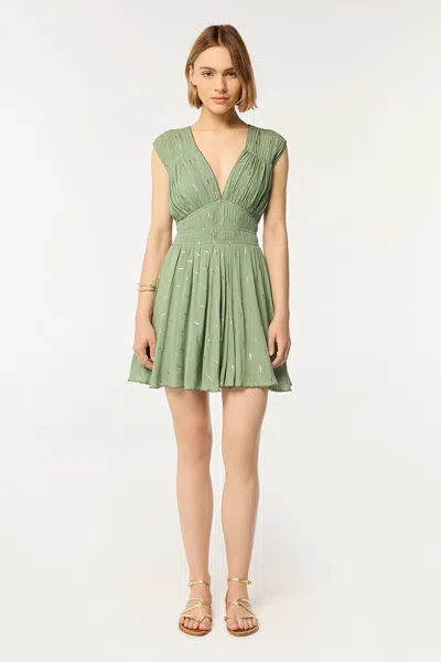 Poupette St Barth Mini Dress Ciao In Sage