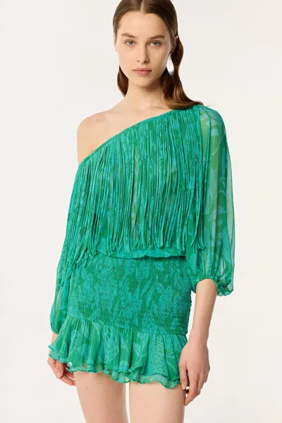 Poupette St Barth Mini Dress Clementine In Mint Macro Stelis