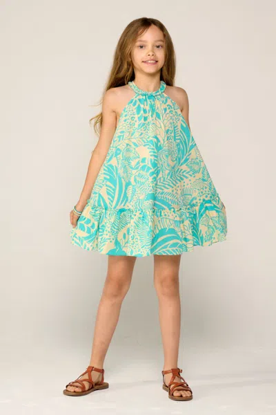 Poupette St Barth Mini Dress Cleo For Girls In Green