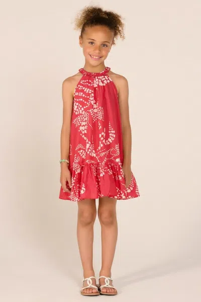 Poupette St Barth Kids' Mini Dress Cleo For Girls In Red