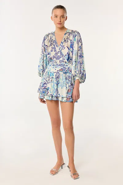 Poupette St Barth Mini Dress Colleen In Blue Geo Fish