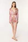 Poupette St Barth Mini Dress Colleen In Red Geo Fish