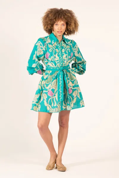 Poupette St Barth Mini Dress Conti In Green