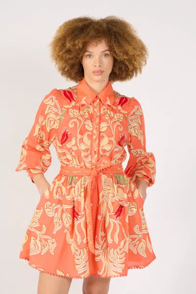 Poupette St Barth Mini Dress Conti In Red