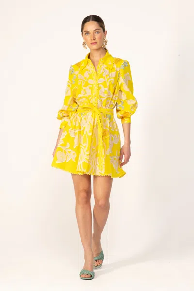 Poupette St Barth Mini Dress Conti In Yellow