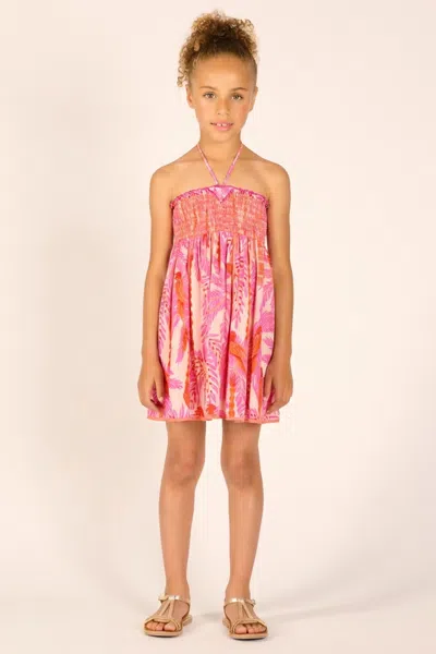 Poupette St Barth Mini Dress Cycas For Girls In Pink
