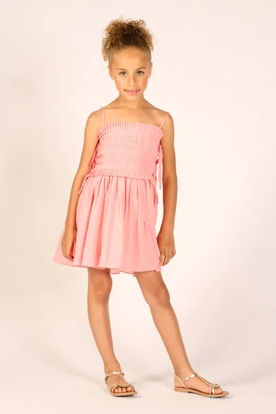 Poupette St Barth Kids' Mini Dress Elena For Girls In Pink