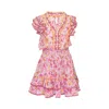 Poupette St Barth Mini Dress Kids Camila Pink Clary In Red