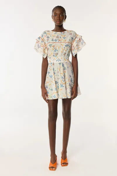 Poupette St Barth Mini Dress Kora In Blue Ylang Ylang