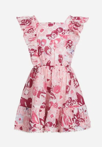 Poupette St Barth Mini Dress Kora For Girls In Pink Pencilleo