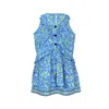 Poupette St Barth Mini Dress Mae V Kids Blue Lemon Viscose In Blue