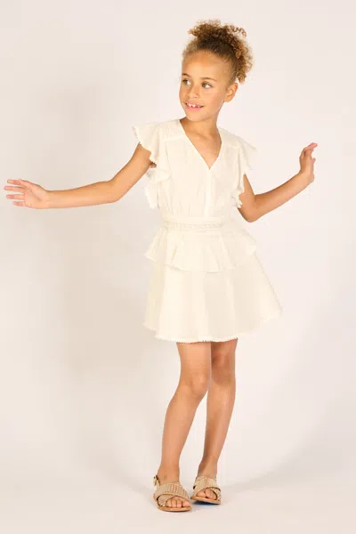 Poupette St Barth Kids' Mini Dress Noemi For Girls In White