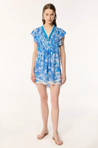 Poupette St Barth Mini Dress Sasha In Blue