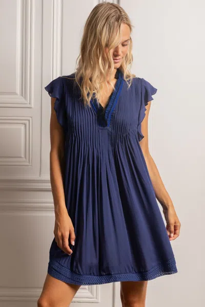 Poupette St Barth Mini Dress Sasha In Royal Blue